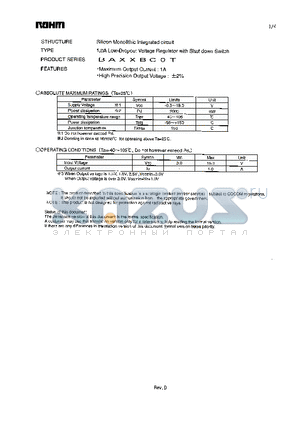 BA50BC0T datasheet - 1.0A Low-Dropout Voltage Regulator with Shut down Switch