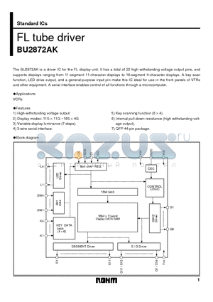 BU2872AK datasheet - FL tube driver