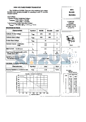 BU326 datasheet - HIGH VOLTAGE POWER TRANSISTORS