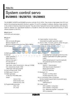 BU38603 datasheet - System control servo