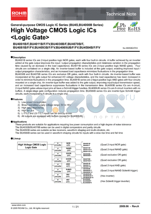 BU4001B-E2 datasheet - High Voltage CMOS Logic ICs <Logic Gate>
