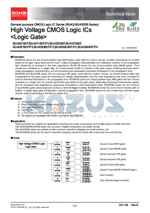 BU4001BFVE2 datasheet - High Voltage CMOS Logic ICs <Logic Gate>