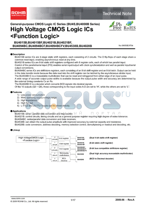 BU4021BFV-E2 datasheet - High Voltage CMOS Logic ICs <Function Logic>