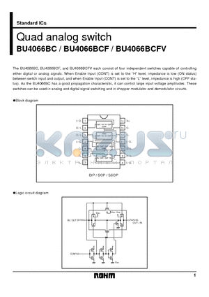 BU4066BCF datasheet - Quad analog switch