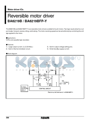 BA6219BFP-Y datasheet - Reversible motor driver