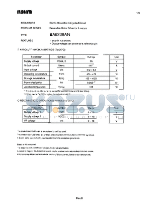 BA6238AN datasheet - Reversible Motor Driver for 2 motors