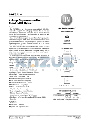 CAT3224HV3-GT2 datasheet - 4 Amp Supercapacitor Flash LED Driver