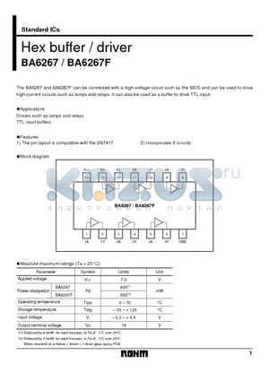 BA6267F datasheet - Hex buffer / driver