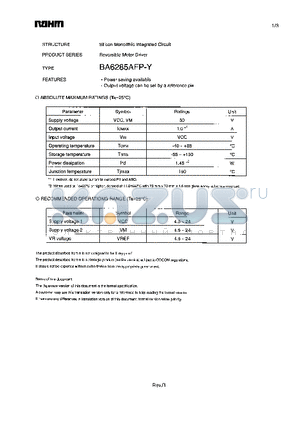 BA6285AFP-Y datasheet - Reversible Motor Driver