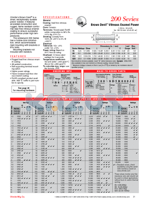 400N12D1R00HE datasheet - Brown Devil Vitreous Enamel Power