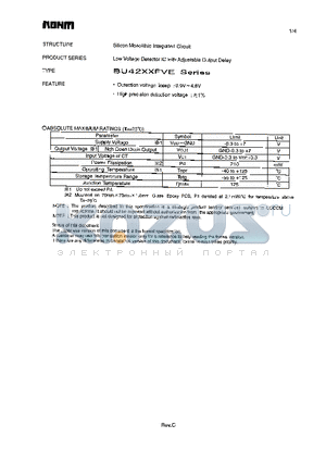 BU4221FVE datasheet - Low Voltage Detector IC with Adjustable Output Delay