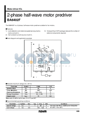 BA6402 datasheet - 2-phase half-wave motor predriver