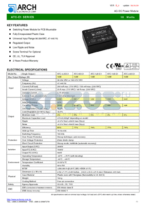 ATC-12S-E1 datasheet - AC-DC Power Module