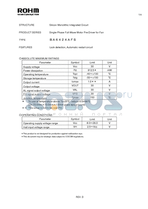 BA6424AFS_11 datasheet - Silicon Monolithic Integrated Circuit