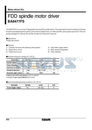 BA6477FS datasheet - FDD spindle motor driver