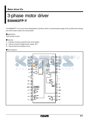 BA6463FP-Y datasheet - 3-phase motor driver