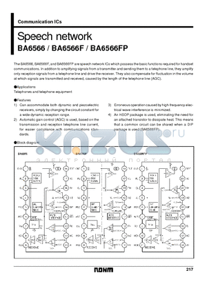 BA6566F datasheet - Speech network