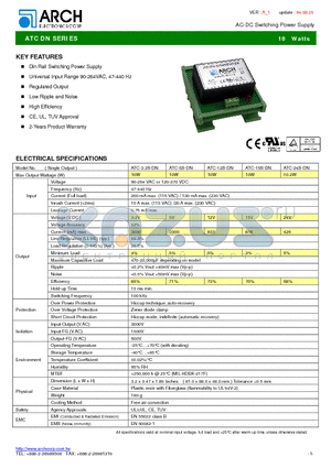 ATC-5S-DN datasheet - AC-DC Switching Power Supply