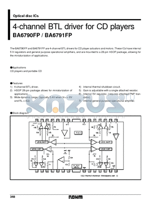 BA6791 datasheet - 4-channel BTL driver for CD players