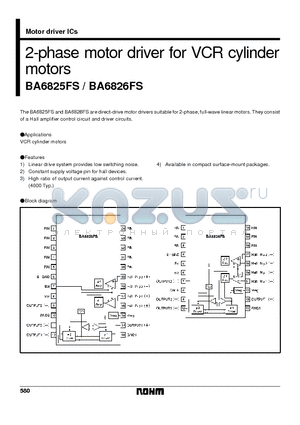 BA6825 datasheet - 2-phase motor driver for VCR cylinder motors
