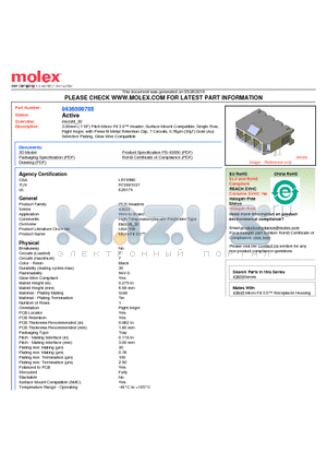 0436500705 datasheet - 3.00mm (.118