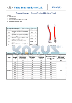 400NS datasheet - Standard Recovery Diodes (Stud and Flat Base Type)