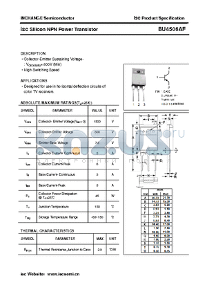 BU4506AF datasheet - isc Silicon NPN Power Transistor