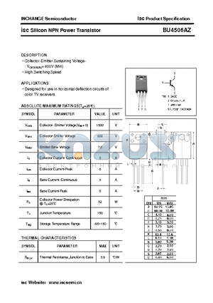 BU4506AZ datasheet - isc Silicon NPN Power Transistor