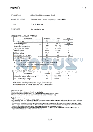 BA6906F datasheet - Single-Phase Full-Wave Motor Driver for Fan Motor