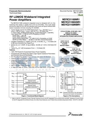 ATC100B100JT500XT datasheet - RF LDMOS Wideband Integrated Power Amplifiers