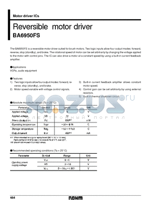 BA6950FS datasheet - Reversible motor driver