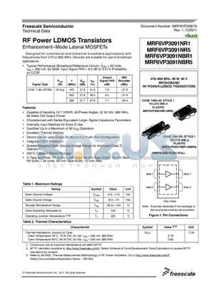 ATC100B9R1CT500XT datasheet - RF Power LDMOS Transistors Enhancement--Mode Lateral MOSFETs