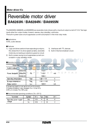 BA6955N datasheet - Reversible motor driver