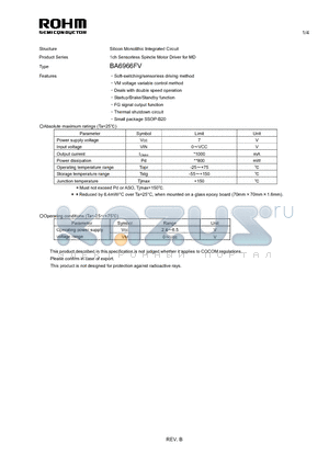 BA6966FV datasheet - Silicon Monolithic Integrated Circuit