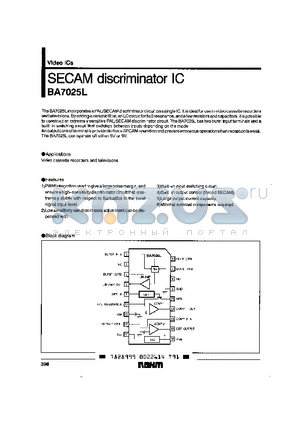 BA7025 datasheet - SECAM discriminator IC