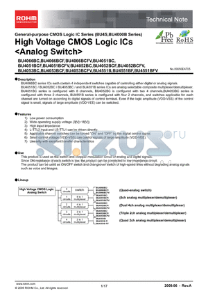 BU4551BFV datasheet - High Voltage CMOS Logic ICs <Analog Switch>