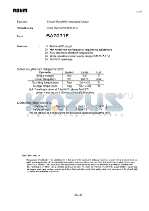 BA7071F_1 datasheet - Sync. Separator With AFC