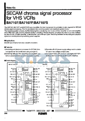BA7107S datasheet - SECAM chroma signal processor for VHS VCRs