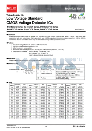 BU4815 datasheet - Low Voltage Standard CMOS Voltage Detector ICs