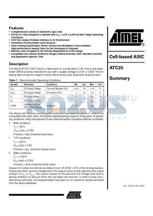 ATC25 datasheet - Cell-based ASIC