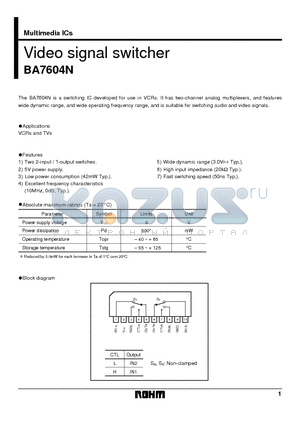 BA7604N datasheet - Video signal switcher