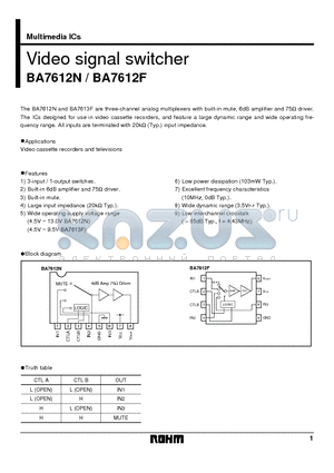BA7612N datasheet - Video signal switcher