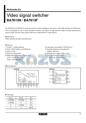 BA7613 datasheet - Video signal switcher