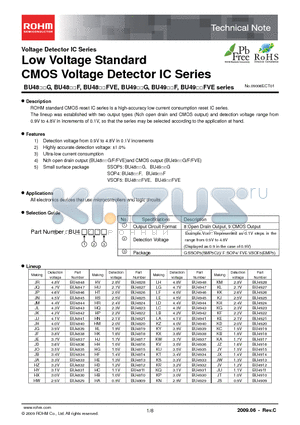 BU4835 datasheet - Low Voltage Standard CMOS Voltage Detector IC Series