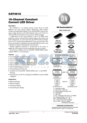 CAT4016HV6-T2 datasheet - 16-Channel Constant Current LED Driver