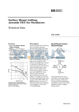 ATF-13786 datasheet - Surface Mount Gallium Arsenide FET for Oscillators
