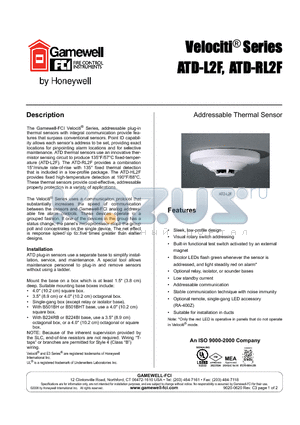 ATD-RL2F datasheet - Addressable thermal sensor, fixed