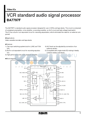 BA7797F datasheet - VCR standard audio signal processor