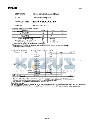 BA78M07CP datasheet - Three-Terminal Regulator