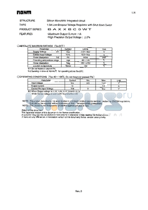 BA80BC0WT datasheet - 1.0A Low-Dropout Voltage Regulator with Shut down Switch